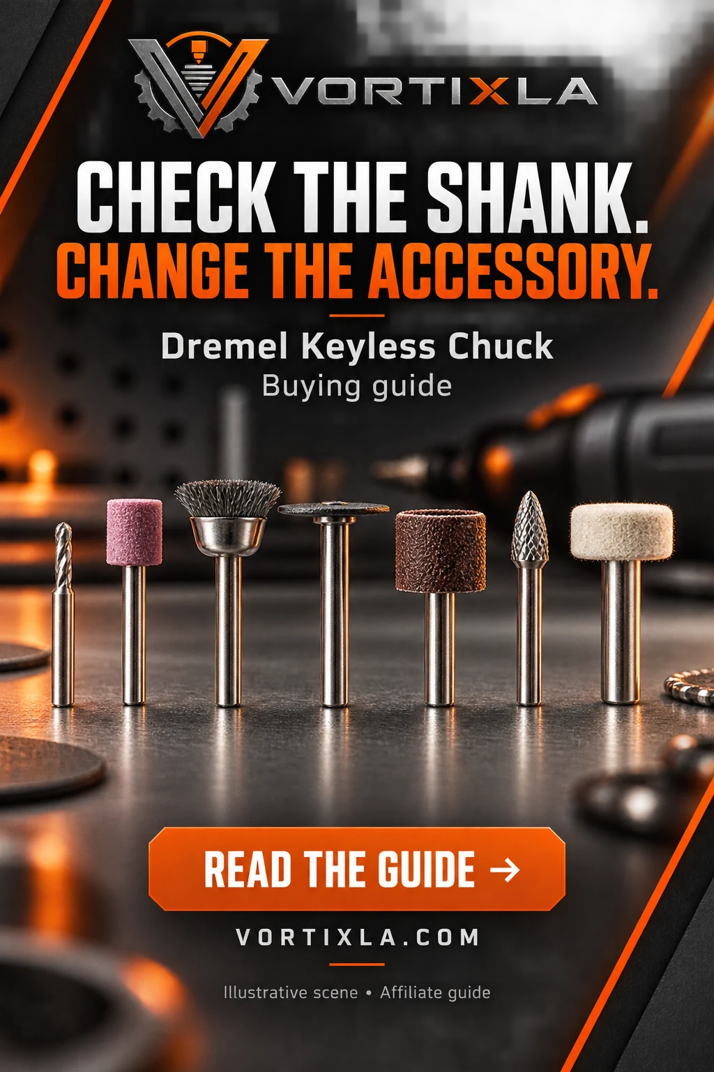 CHECK THE SHANK. CHANGE THE ACCESSORY. — illustrative scene for this buying guide