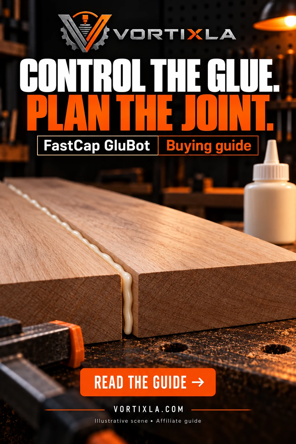 CONTROL THE GLUE. PLAN THE JOINT. — illustrative scene for this buying guide