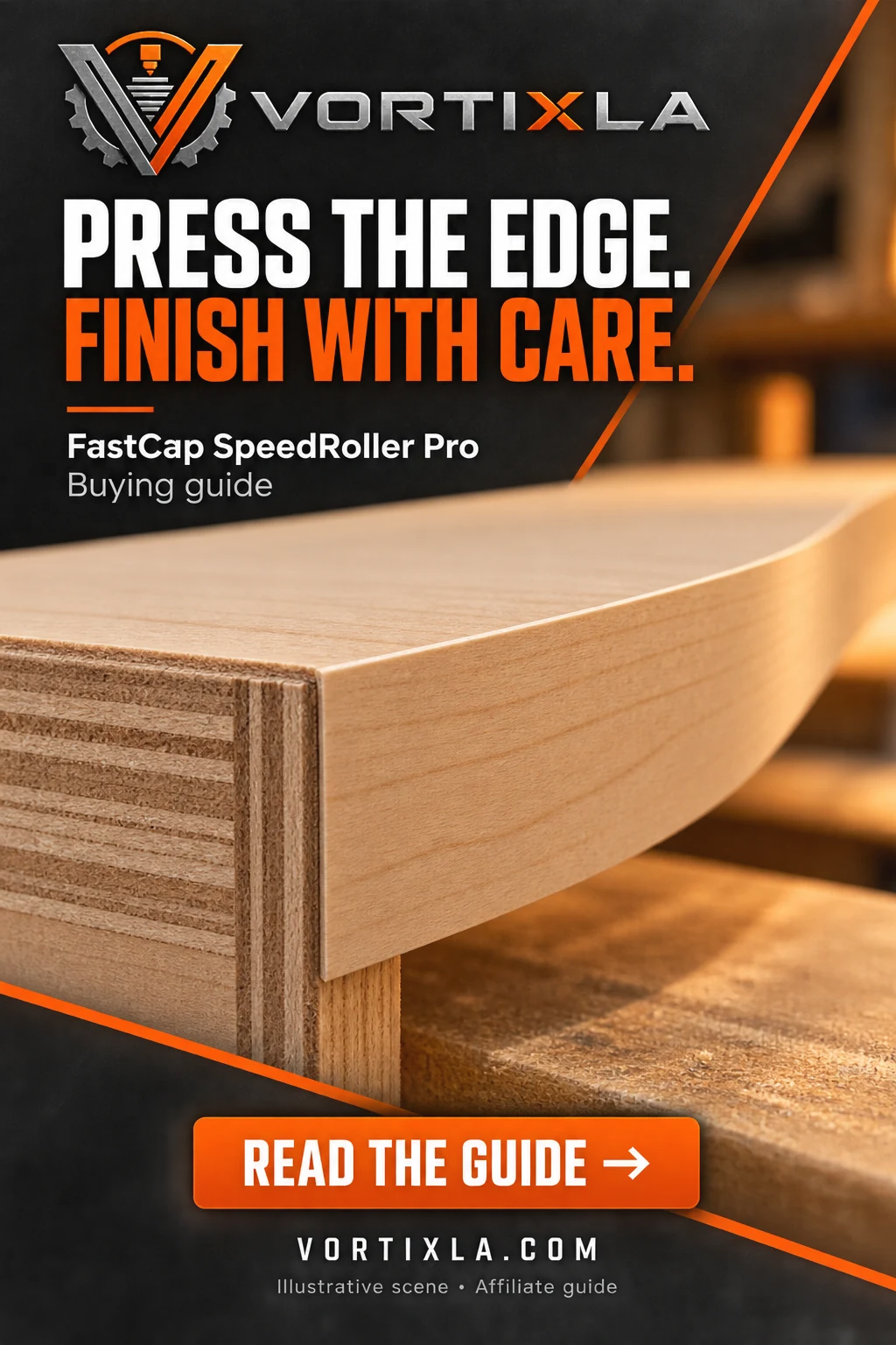 PRESS THE EDGE. FINISH WITH CARE. — illustrative scene for this buying guide