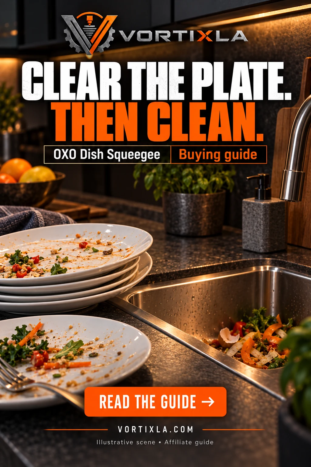 CLEAR THE PLATE. THEN CLEAN. — illustrative scene for this buying guide