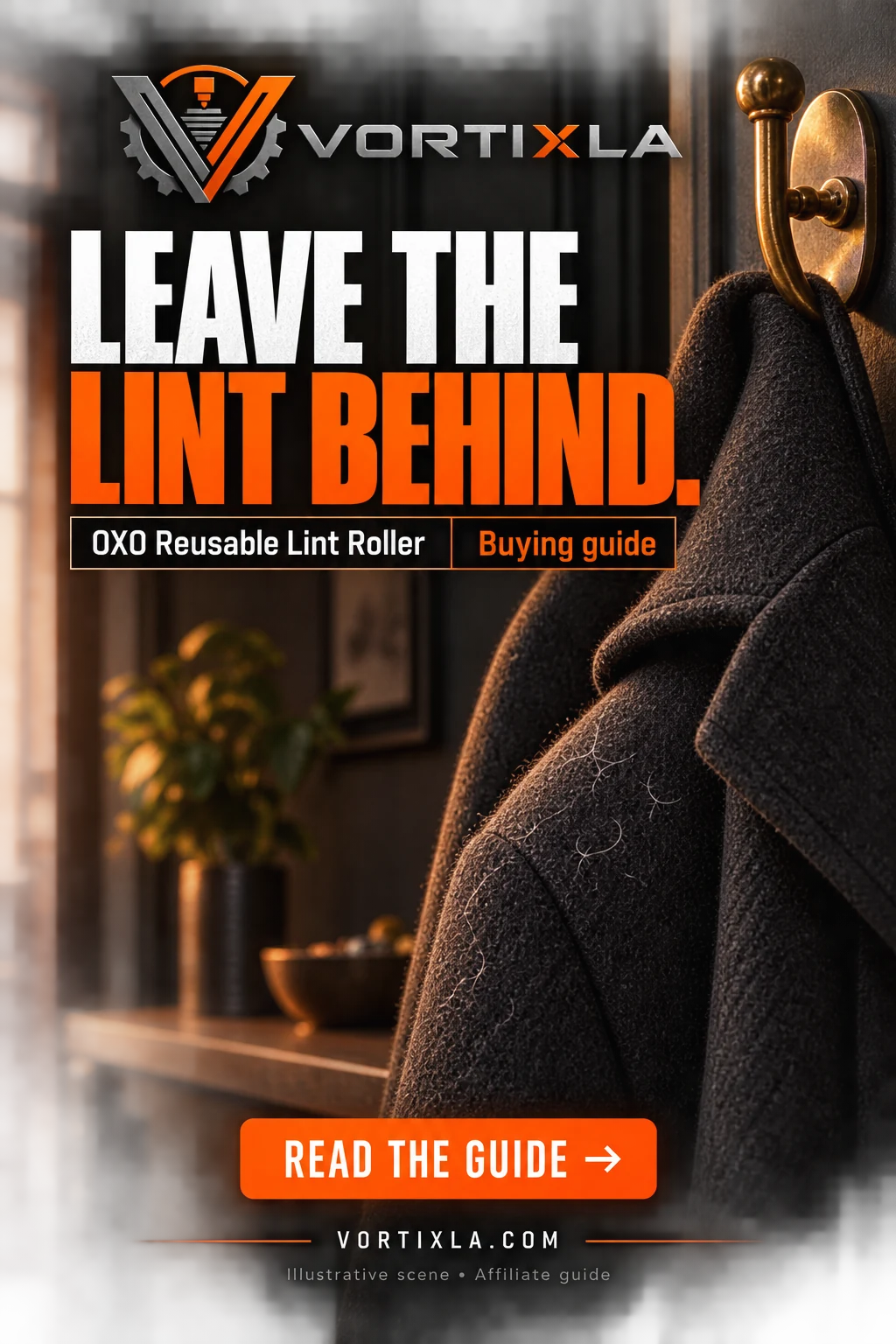 LEAVE THE LINT BEHIND. Original illustrative scene for the OXO Reusable Lint Roller buying guide