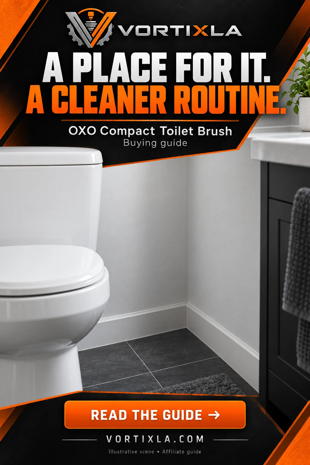 A PLACE FOR IT. A CLEANER ROUTINE. — illustrative scene for this buying guide