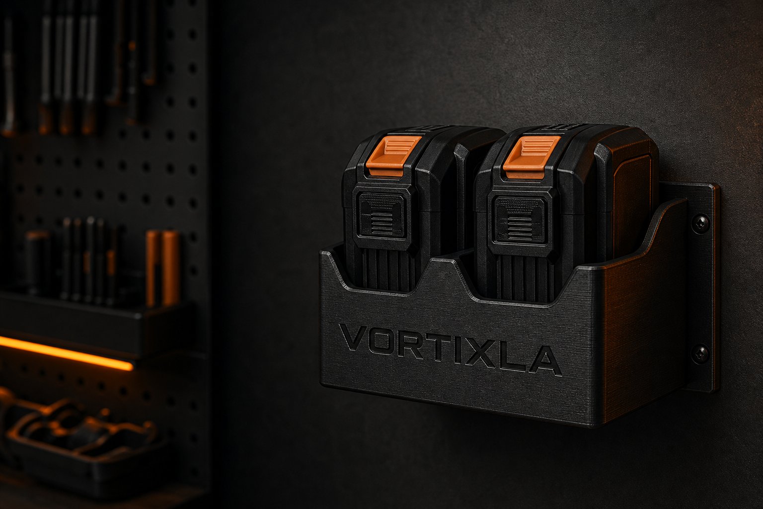 Dual Battery Wall Rack concept visualization