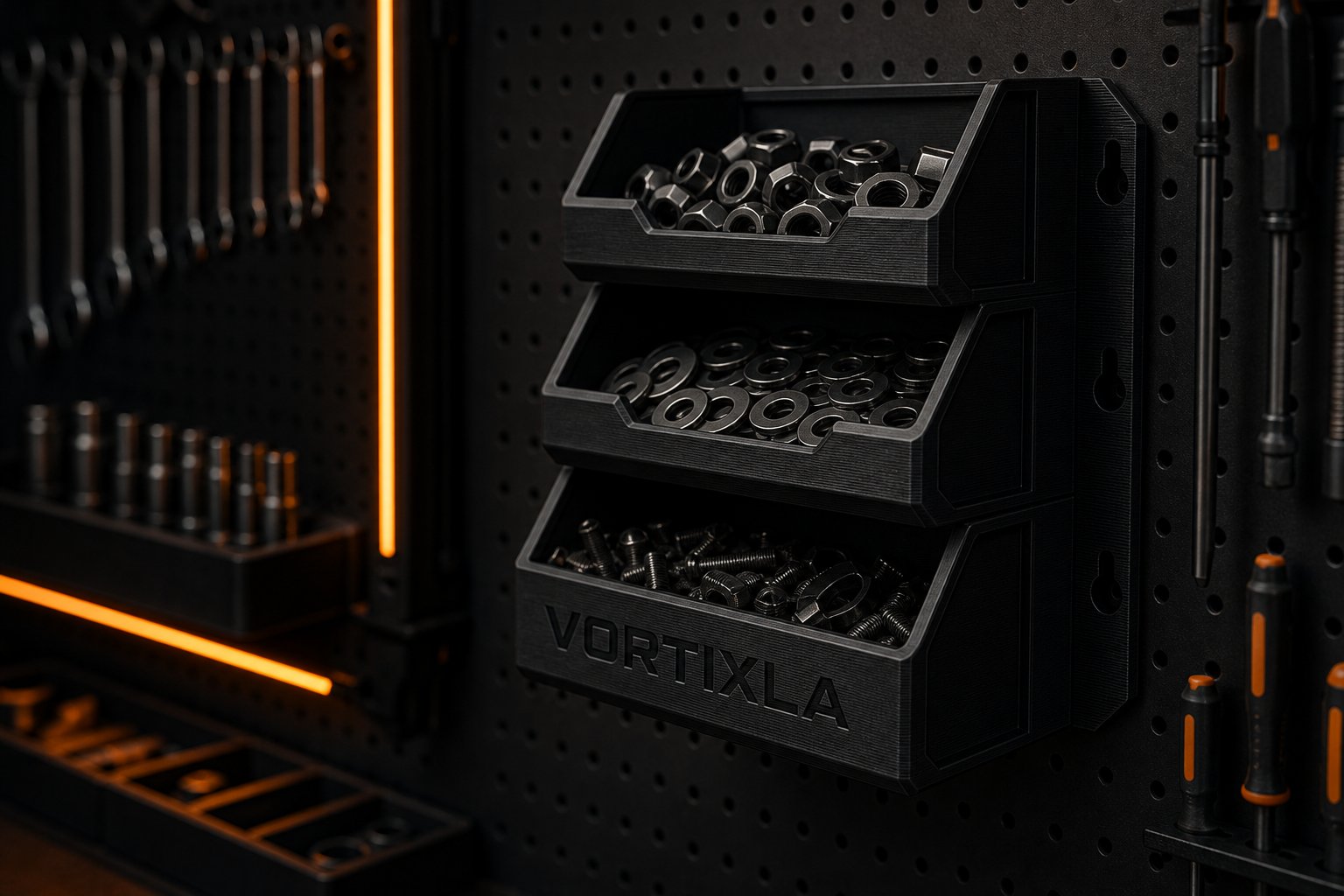 Pegboard Parts Bin Set concept visualization